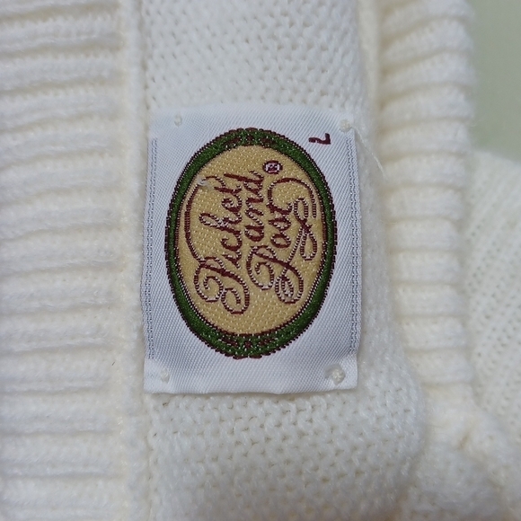 PICKET & POST Womans sweater size Large in a beautiful white on white - Picture 6 of 7